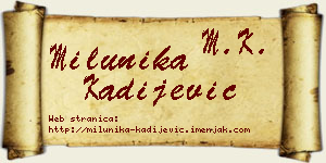 Milunika Kadijević vizit kartica